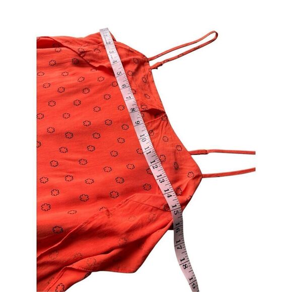 Urban Outfitters Orange Linen Ooh La La Side Slit Romper Maxi Dress Size S - Picture 11 of 11